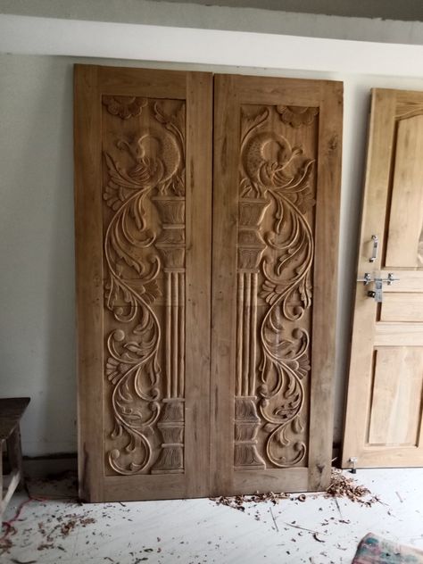 Modern Gates, Cnc Door, House Main Door, Double Doors Exterior, Cnc Wood Carving, House Main Door Design, Modern Gate, Krishna Hd, Wooden Front Door Design