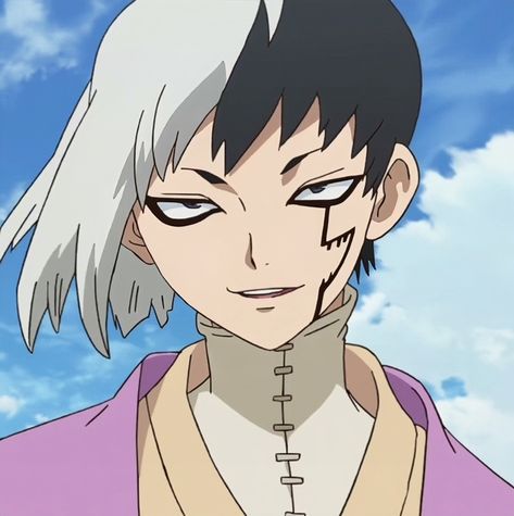 Gen Asagiri // icon Asagiri Gen, Gen Asagiri, Dr Stone, Stone, Purple, Anime