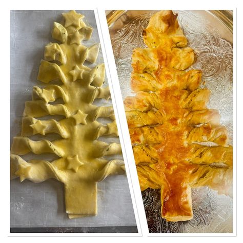 Boursin Puff Pastry Christmas Tree - Blythes Blog Boursin Christmas Tree, Boursin Puff Pastry, Puff Pastry Christmas Tree, Pastry Christmas Tree, Puff Pastry Christmas, Boursin Cheese Recipes, Pastry Christmas, Bread Tree, Cream Cheese Puff Pastry