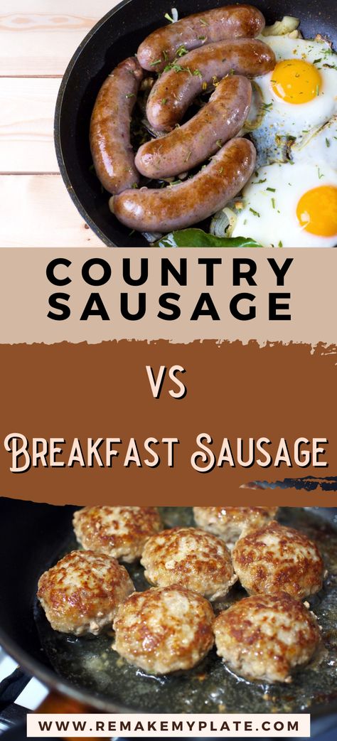 Difference Between Country Sausage vs Breakfast Sausage Pork Breakfast Sausage Recipes, English Breakfast Sausage, Breakfast Sausage Seasoning, Country Sausage, Make Sausage, Pork Breakfast Sausage, Breakfast Sausage Links, Homemade Breakfast Sausage, Southern Breakfast