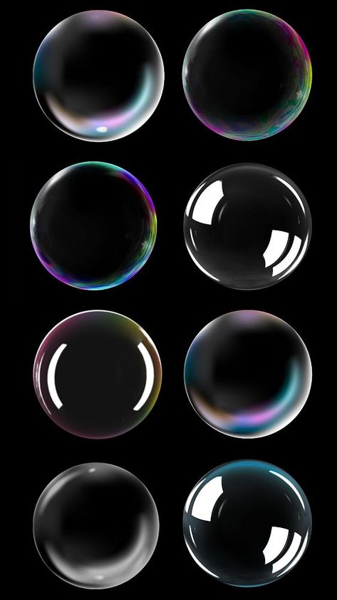 Editable bubble effect  set | premium image by rawpixel.com / Tong How To Shade Bubbles, Bubble Png, Bubble Reference, Bubble Texture, Bubble Print, Graphic Shapes Design, Soap Colorants, How To Shade, Best Stocks