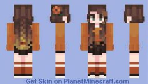 Credit to Ingridd on planetminecraft.com Autumn Minecraft Skin, Autumn Minecraft, Minecraft Autumn, Mc Skin, Minecraft Girl Skins, Mc Skins, Orange Autumn, Minecraft Ideas, Minecraft Skin