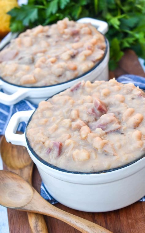 Easy Ham And Bean Soup With Canned Beans, Ham Hock And Beans Instant Pot, Ham And Bean Soup Instant Pot, Ham Beans Crockpot, Pressure Canning Ham And Bean Soup, Crock Pot Ham And Bean Soup, Crockpot Beans And Ham, Ham Hocks And Beans Instant Pot, Ham And Beans Instant Pot