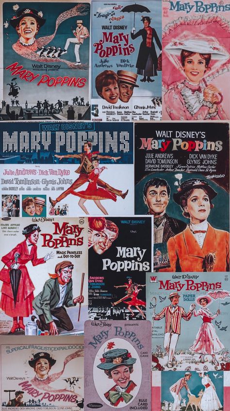 Mary Poppins Theatre, Cottagecore Books, Glynis Johns, Mary Poppins 1964, Walter Elias Disney, Disney Colors, Julie Andrews, Disney Live Action, Old Disney