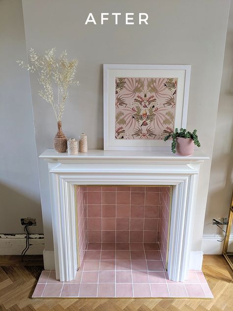 Empty Fireplace Ideas, Fireplace Hearth Tiles, Unused Fireplace, Hearth Tiles, Dining Room Fireplace, Small Fireplace, Old Fireplace, Bedroom Fireplace, Cosy Living Room