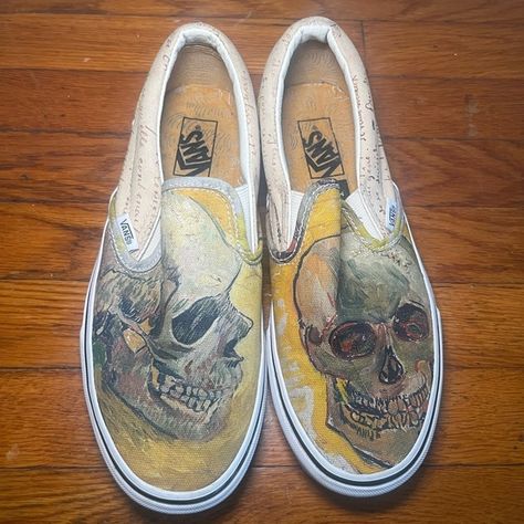 Vincent Van Gogh Vans Vans Limited Edition, Vans Bags, Vans Yellow, Skull Shoes, Van Gogh Museum, Shoes Vans, Vans Slip On, Womens Vans, Vans Authentic Sneaker