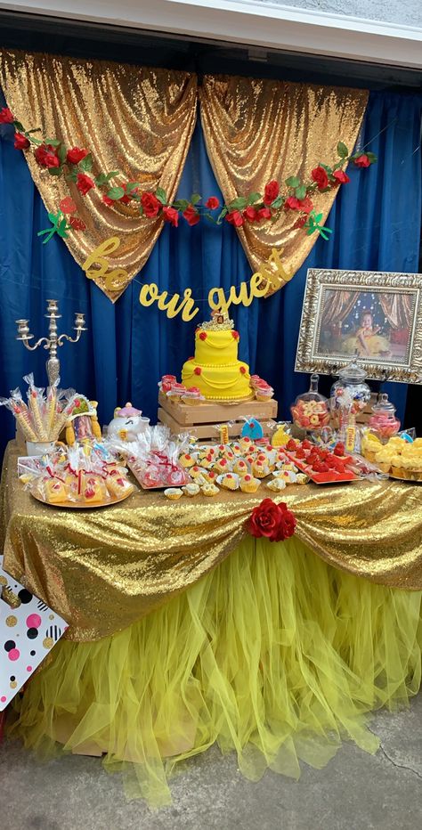 Beauty And The Beast Cake Table, Beauty And The Beast Wedding Cupcakes, Beauty And The Beast Desserts Table, Beauty And The Beast Desserts, Prom Sendoff, Beauty And The Beast Cake Birthdays, Beauty And The Beast Quince, Beauty And The Beast Wedding Theme, Royal Blue Wedding Theme