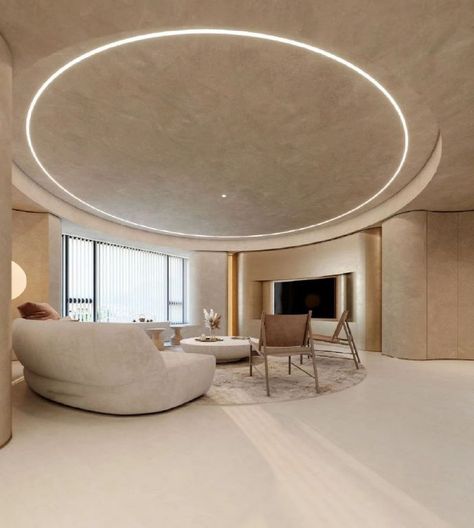 The design of a 500 ㎡ quiet wind Villa on Behance Round Ceiling Design, Circular Ceiling, Interior Design Student, Interior Ceiling Design, Vip Room, Round Ceiling, Showroom Interior Design, Ceiling Design Bedroom, 아파트 인테리어