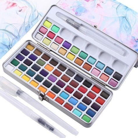 Glitter Watercolor, Watercolor Supplies, Cute School Stationary, Art Painting Tools, Watercolor Paint Set, School Accessories, Watercolor Paints, Cute School Supplies, Drawing Supplies