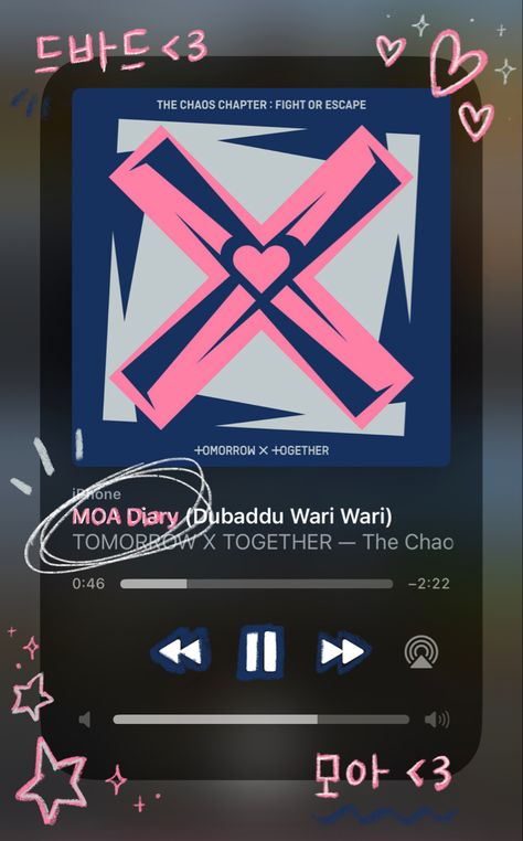 moa diary / dubaddu wari wari — txt, the chaos chapter: fight or escape <3 spotify album cover doodle by me Txt Spotify Cover, Dubaddu Wari Wari Txt, Txt Spotify Playlist Cover, Dubadu Wari Wari, Txt Album Cover, Txt Songs, Lyrics Spotify, Moa Diary, Music Recommendations