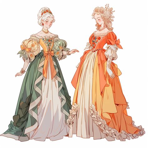 French Nobility Fashion, Princess Oc Design, Queen Design Character, Bridgerton Oc Art, Duchess Character Design, Victorian Dress Illustration, Princess Reference Drawing, Classic Art Sketches, Fantasy Fashion Illustration