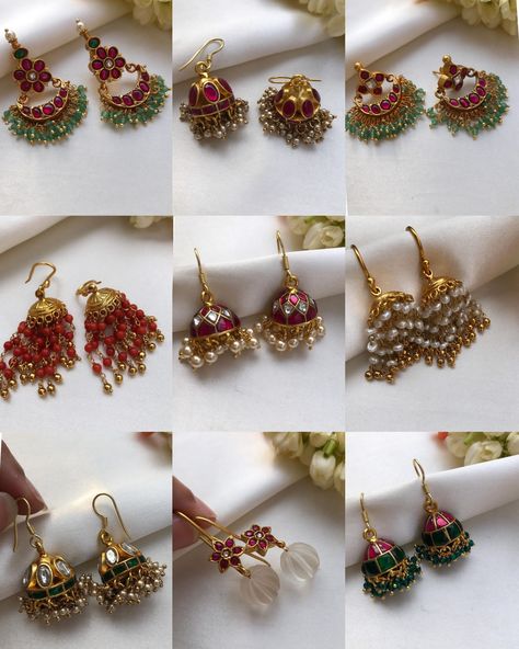 Gold Plated Silver Hook Jhumkas From 'House of Taamara' • South India Jewels Cute Dog Wallpaper, Patterns Flowers, Cross Stitch Patterns Flowers, Dog Wallpaper, Ear Rings, South India, Gold Plated Earrings, Indian Jewellery, Gold Plated Silver