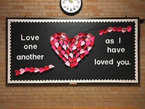 Valentine’s Day Church Bulletin Board, Valentines Day Bulletin Board Church, Valentine Church Decorations, Valentine Bulletin Boards For Church, Church Valentines Party Decor, Church Valentine Bulletin Board Ideas, Valentine Bulletin Board Ideas, Valentine Bulletin Board, Bulletin Board Christmas