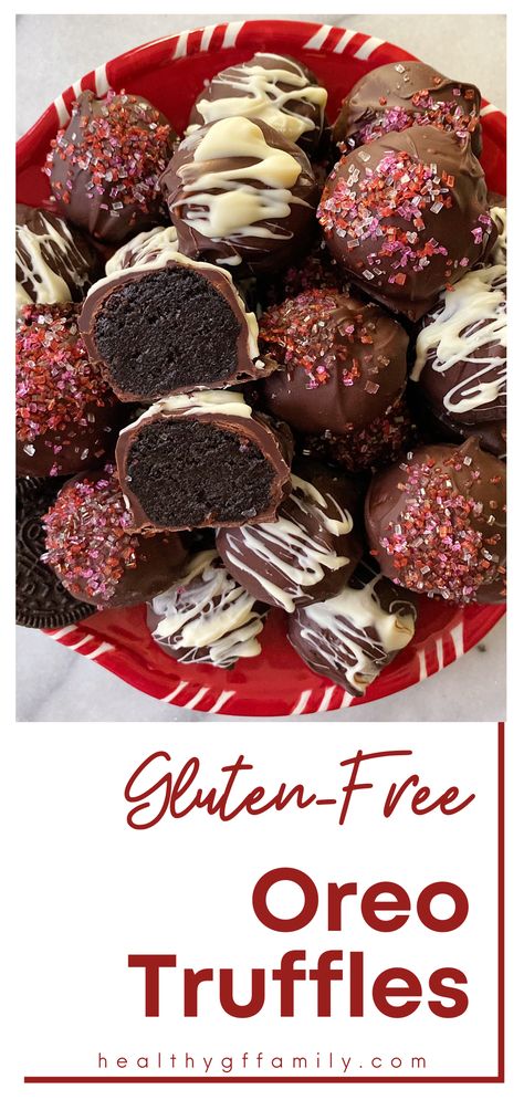 Oreo Balls Gluten Free, Gluten Free Oreo Truffles, Gluten Free Oreo Balls, Dipped Oreos Christmas, Gluten Free Truffles, Gluten Free Oreos, Oreo Truffles Recipe, Gluten Free Desserts Healthy, Gluten Free Holiday