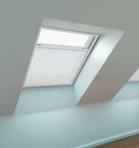 Blindsgalore Motorized Skylight Shade - Light Filtering Skylight Ideas, Attic Conversions, Apartment Planning, Tubular Skylights, Skylight Shade, Attic Ideas, Skylight Window, Skylight Blinds, Motorized Shades