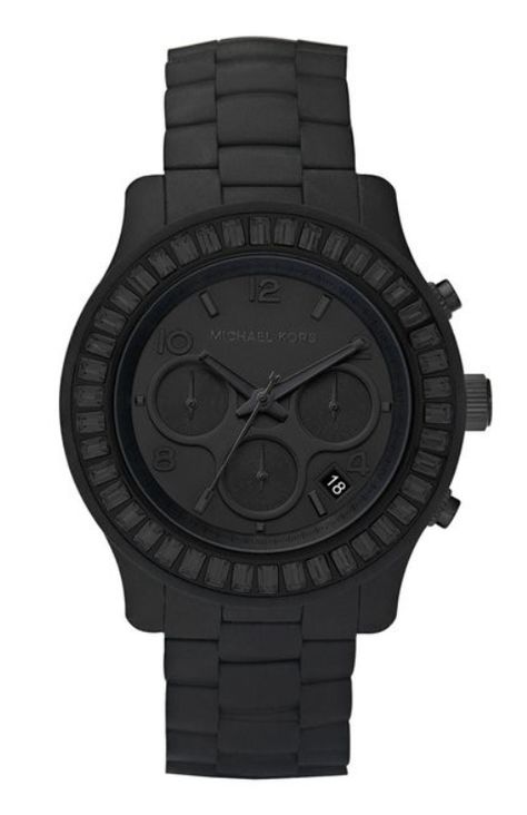 MK Matte Black Mens Watch!! All Black Watches, Sac Michael Kors, Outlet Michael Kors, How To Have Style, Michael Kors Runway, Mens Watches Black, All Black Everything, Men's Watches, Black Watch