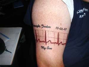 Heartbeat or EKG Line Tattoo Designs and Meanings Hospital Monitor, Arm Band Tattoo Designs, Ecg Tattoo, Heartbeat Tattoos, Theme Tattoos, Ekg Tattoo, Jasmine Tattoo, Heart Tattoo Wrist, Heartbeat Tattoo