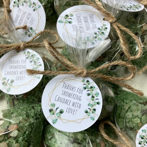 Eucalyptus Favors, Irish Wedding Shower Ideas, Green Gold And White Bridal Shower Ideas, Eucalyptus Bridal Shower Favors, Green And Gold Bridal Shower Ideas, Eucalyptus Bridal Shower Ideas, Green Bridal Showers, Irish Theme, Personalized Thank You Gifts