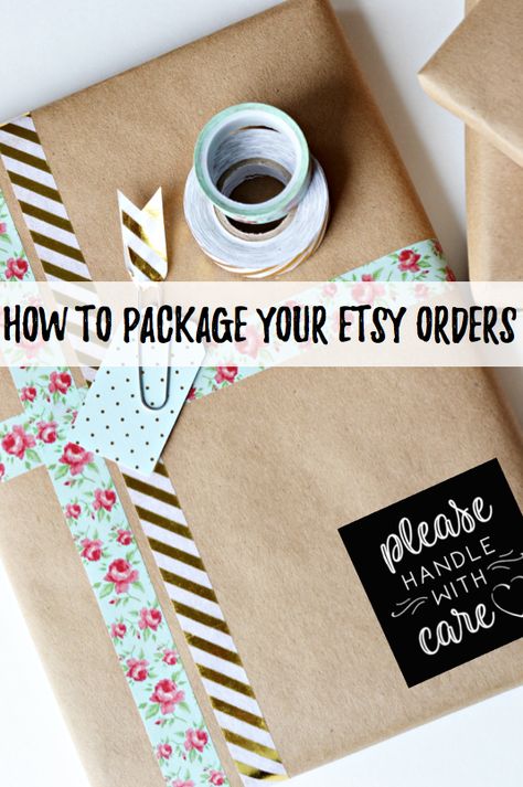 How to package your Etsy order Packaging For Rings, Packaging Handmade Items, Cute Ways To Package Orders, Shipping Package Ideas, Packing Etsy Orders, How To Pack Jewelry For Shipping, How To Package Etsy Orders, Packaging Etsy Orders, Cute Small Business Packaging Ideas