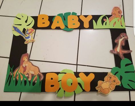 Lion King Photo Frame for babyshower! Lion King Baby Shower Ideas For Boys, Lion King Baby Shower Ideas, Lion King Photo, Simba E Nala, Baby Shower Ideas For Boys Themes, Simba Baby Shower, Lion King Birthday Party Ideas, Lion Baby Shower, Baby Shower Ideas For Boys