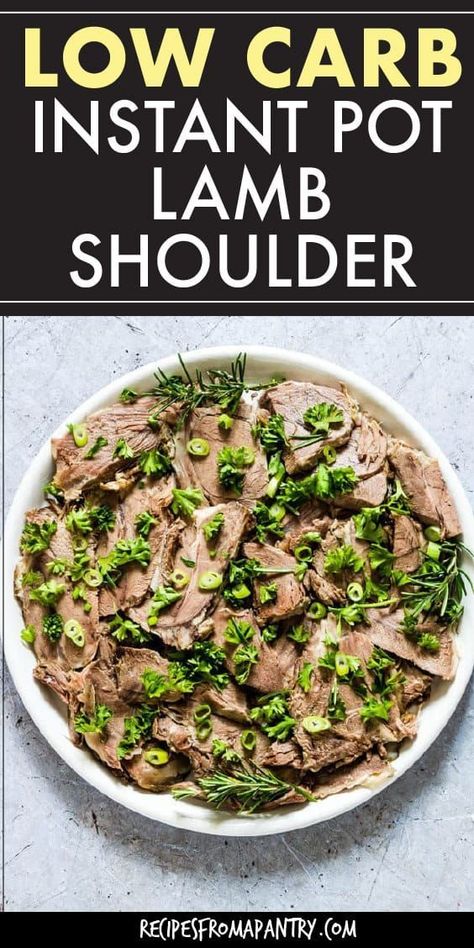 This recipe for Instant Pot Lamb Shoulder is ready in just 90 mins! The Pressure Cooker gives you tender, moist, electable fall-apart lamb that is a great Sunday roast, and perfect for serving at Christmas or Easter. Click through for the awesome recipe #instantpot #instantpotrecipes #pressurecooker #pressurecookerrecipes #lambshoulder #instantpotlamb #pressurecookerlamb #ketorecipes #wwrecipes #lowcarblamb #ketolamb #lambrecipe Pressure Cooker Lamb Shoulder, Pressure Cooker Lamb, Instant Pot Recipe, Lamb Shoulder, Lamb Dishes, Autoimmune Paleo, Best Instant Pot Recipe, Healthy Instant Pot Recipes, Low Carb Breakfast Recipes