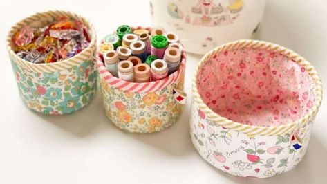 Diy Fabric Storage Boxes, Fabric Buckets Diy Free Pattern, Sewing Baskets Diy, Fabric Baskets Diy Free Pattern, Handsewn Basket Pattern Free, Basket From Fabric Scraps, Thread Catcher Free Pattern Fabric Basket, Handmade Bags Patterns Free Sewing Fabric Basket, Small Basket Sewing Pattern