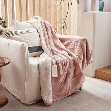 Gotcozy Heated Blanket Electric Throw 50''X60''- Soft Silky Plush Electric Blanket with 4 Heating Level & 3 Hour Auto Off Heating Blanket, ETL Certified Machine Washable (Rose Dust) Electric Throw Blanket, Heating Blanket, Heated Throw, Phoenix Homes, Electric Blanket, Heated Blanket, Electric Blankets, Level 3, Mattress Pad