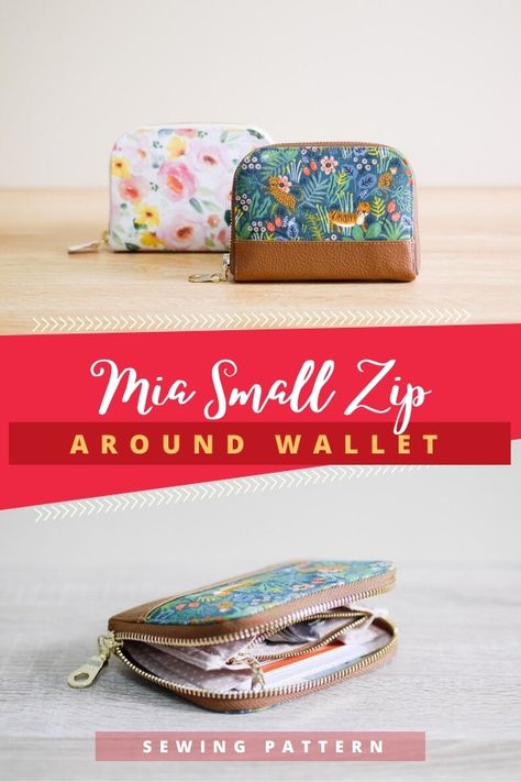 Mia Small Zip Around Wallet sewing pattern - Sew Modern Bags Zipper Wallet Sewing Pattern, Small Wallet Pattern Free, Small Wallet Sewing Pattern, Zip Around Wallet Pattern Free, Wallet Sewing Pattern Free, Credit Card Wallet Pattern, Small Wallet Pattern, Wallet Pattern Free, Card Wallet Pattern