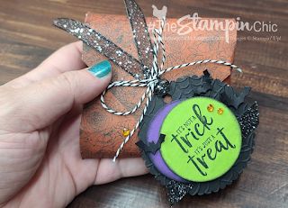 The Stampin' Chic: Day 10 of the 13 Days of Halloween Treats!! 13 Days Of Halloween Gifts, 13 Days Of Halloween, The Hallow, Treat Holders, Treat Holder, 13 Days, Bakers Twine, Glue Dots, Cute Socks