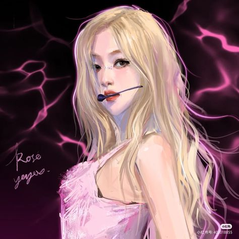 Rose Fanart, Rosé Cartoon, Rosé Blackpink Aesthetic, Blackpink Fanart, Rosé Model, Graffiti Wallpaper Iphone, Really Cool Drawings, Anime Cupples, Blackpink Poster