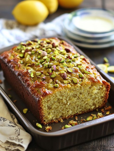 Pistachio Lemon Breakfast Bread 🍋   🍋 𝗜𝗻𝗴𝗿𝗲𝗱𝗶𝗲𝗻𝘁𝘀 🍋 1 ½ cups all-purpose flour 2 teaspoons baking powder ½ teaspoon baking soda ½ teaspoon salt ½ cup shelled pistachios, roughly chopped ½ cup (1 stick) unsalted butter, softened 1 cup granulated sugar 3 large eggs 2 tablespoons lemon zest ¼ cup lemon juice 1 teaspoon vanilla extract ½ cup plain yogurt For the Lemon Glaze (optional): 1 cup powdered sugar 2 tablespoons lemon juice Shelled Pistachios, Lemon Breakfast, Pistachio Cake, Breakfast Bread, Autumn Recipes, Lemon Glaze, Bread Ingredients, Cake Bars, Plain Yogurt