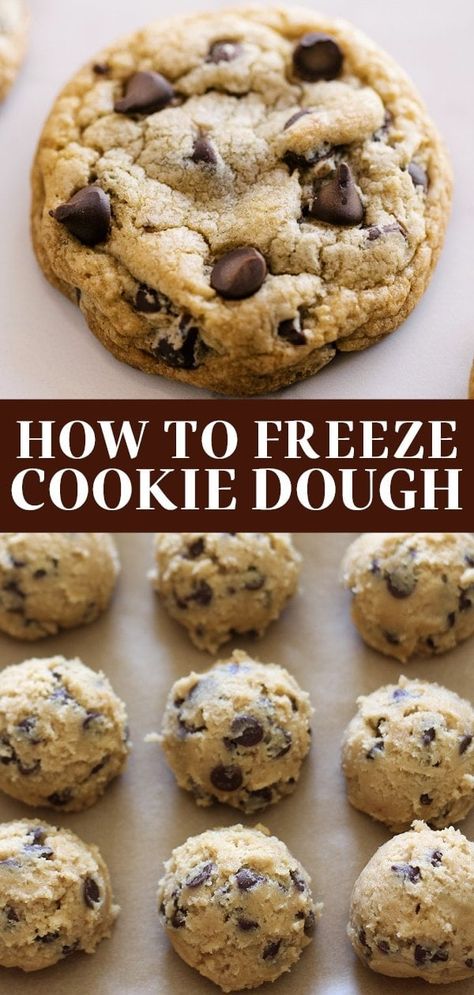 I ALWAYS have frozen cookie dough. Learn the BEST way for how to freeze cookie dough and how to bake it straight from the freezer for fresh cookies in minutes! Perfect to have cookie dough in your freezer for the holidays or whenever company stops by. So easy too! Freezable Cookie Dough, Freezer Cookie Dough, Freeze Cookie Dough, Freezable Cookies, Chocolate Chip Cookie Dough Recipe, Ultimate Cookie Recipe, Fresh Cookies, Homemade Cookie Dough, American Cookies