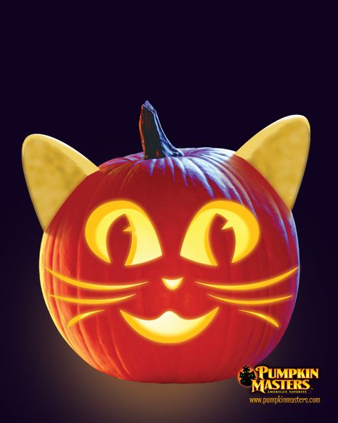 "Whiskers" pattern from the Pumpkin Masters Creature Feature Kit. Cat Pumpkins Ideas, Kitty Pumpkin Carving Ideas, Pumpkin Carving Ideas Cat Easy, Easy Carved Pumpkins, Cat Face Pumpkin Carving, Kitty Cat Pumpkin Carving, Easy Cat Pumpkin Carving, Cat Pumpkin Carving Ideas, Pumpkin Carving Ideas Cat