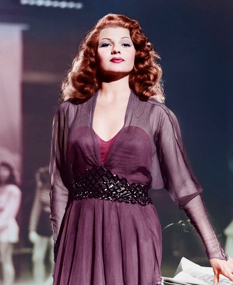 Zyla Copper Autumn, Shiny Aesthetic, Rita Hayworth Gilda, Red Haired Actresses, Vintage Satin Dress, 1950s Men, Copper Autumn, Early Hollywood, Hollywood Golden Era