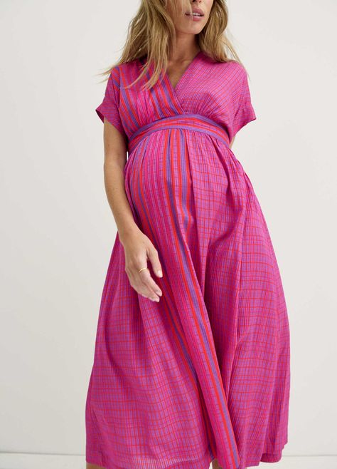 The Plaid Carolina Dress – HATCH Collection Pregnant Wedding Guest, Maternity Wedding Guest, Maternity Wedding Guest Dress, Maternity Dress Wedding Guest, Carolina Dress, Pink Plaid Dress, Hatch Maternity, Stylish Maternity Dress, Maternity Wedding