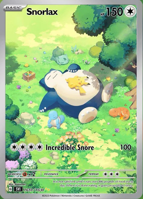 Snorlax Pokemon Card, Pokemon Card Full Art, Pokemon Full Art Cards, Cute Pokemon Cards, Pokémon Card Art, Pokemon Tcg Art, Pokemon Cards Aesthetic, Pokemon Card Art, Snorlax Art