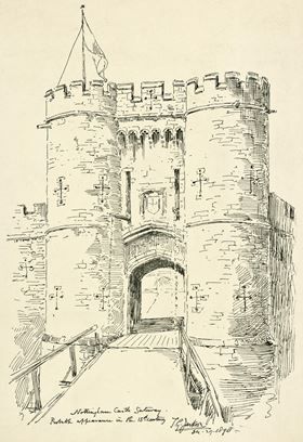 Nottingham Castle Gateway Nottingham Castle, Castle Ideas, Castle Illustration, British Castles, Nottingham City, Drawing Instructions, Art Final, Castle Tower, Castle Designs