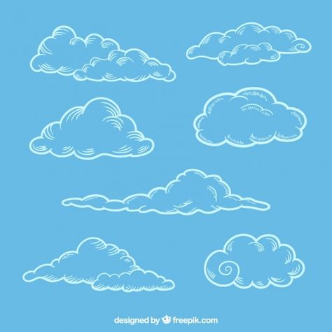 Fluffy Cloud Tattoo, Cartoon Clouds Drawing, Fluffy Clouds Drawing, Cloud Drawing Aesthetic, Clouds Aesthetic Drawing, Cloud Illustration Design, Cloud Drawing Simple, Community Stickers, Cloud Drawings