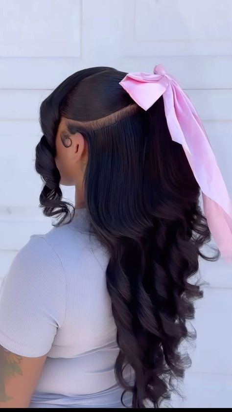 Frontal Hairstyles With Bows, Synthetic Ponytail Hairstyles, Hair Styles For Bday, Hair Styles Barbie, Mom And Daughter Hairstyles, Quick Weave Hairstyles With Braids, Hairstyles For 13th Birthday, Mousse Hairstyles, Hairstyles For Fancy Events