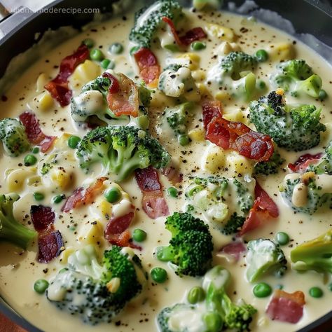 Creamy Garlic Parmesan Broccoli Bacon Recipe - My Home Made Recipe Recipe For Picky Eaters, Garlic Parmesan Broccoli, Hearty Salad Recipes, Best Beef Jerky, Broccoli Bacon, Crispy Chicken Burgers, Parmesan Broccoli, Garlic Parmesan Sauce, Creamy Broccoli