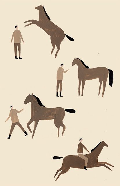 Man & Horse by Erik Riley via Kickcan & Conkers Equitation Patterns, Man Horse, Horse Illustration, Equestrian Art, Horse Drawing, Print Illustration, Equine Art, Art Video, Illustrations And Posters