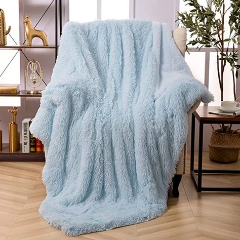 Light Blue Blanket, Summer Throw Blanket, Fuzzy Blanket, Blue Throw Blanket, Faux Fur Throw Blanket, Faux Fur Blanket, Fur Throw Blanket, Blue Throws, Fur Blanket