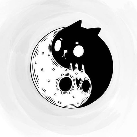 Söpö Kissa, Best Drawing Ideas, Best Drawing, Ying Yang, Arte Horror, Sketch Art, Skull Art, Daily Art, 그림 그리기