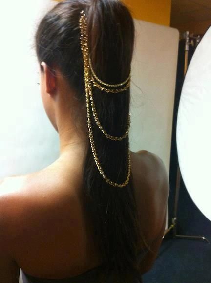 Gold ponytail chain Hair Chains, Glow Skin, Hair Straighteners, Head Jewelry, Epilator, Hair Stuff, Fancy Jewelry, Gold Hair, Hair Dos