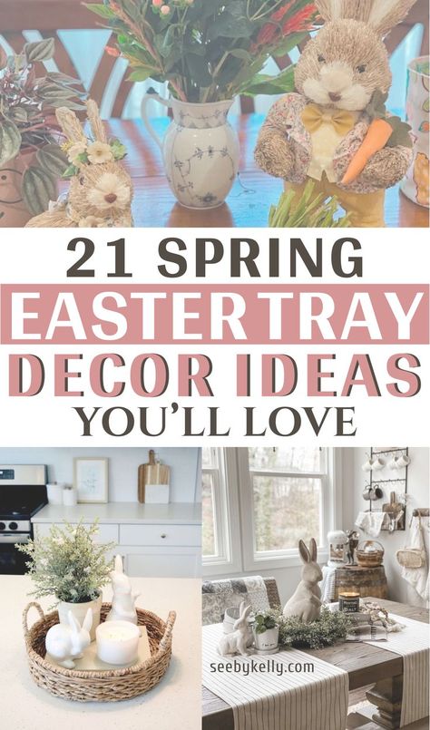 It's almost Spring and that means it's time to do Easter tray décor! Here are 21 amazing easter tray décor ideas get yourself in the right mindset. Sharing ideas for: easter decor for the kitchen, farmhouse easter decor, modern easter decor tray decorating ideas for easter, easter tiered tray decor ideas, spring decor ideas, spring table centerpiece, and of course the best farmhouse easter tray ideas to recreate! You will love these ideas for adding decorative easter accents to your home! Easter Tray Decor Ideas, Easter Decor Modern, Easter Tray Decor, Tiered Tray Decor Ideas, Easter Tray, Modern Easter Decor, Spring Table Centerpieces, Tray Decor Ideas, Modern Easter