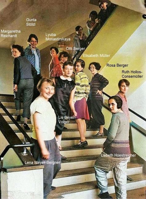 Find Your People, Bauhaus Movement, Colorized Photos, The Bauhaus, Random Thoughts, 1920s Fashion, Stairs, Weaving, Log In