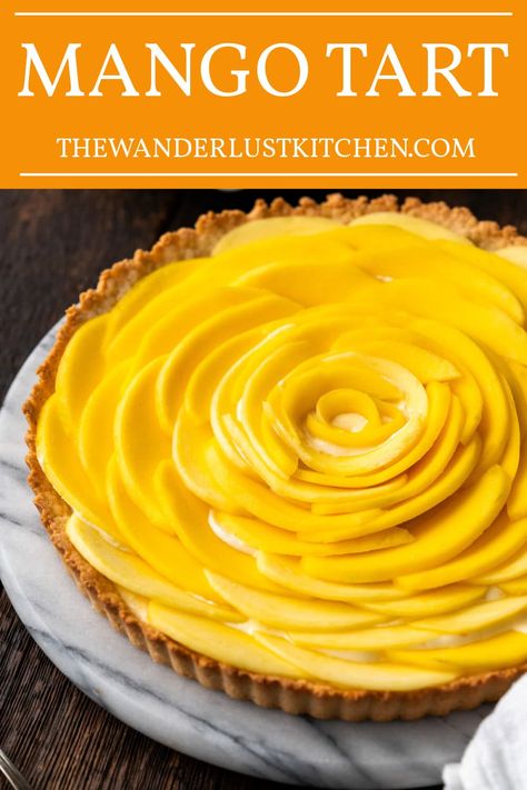 Mango Fruit Tart, Mango Curd Tart, Fresh Mango Recipes, Mango Tart Recipe, Mango Pie Recipe, Comidas Aesthetic, Crust Designs, Easy Tart Recipes, Mango Pie