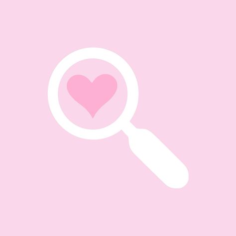 Pink Icon Magnifier, Magnifier App Icon, Heart App Icon, Book Vibe, App Widgets, Heart App, Cat App, Widgetsmith Aesthetic, Shortcut Icon