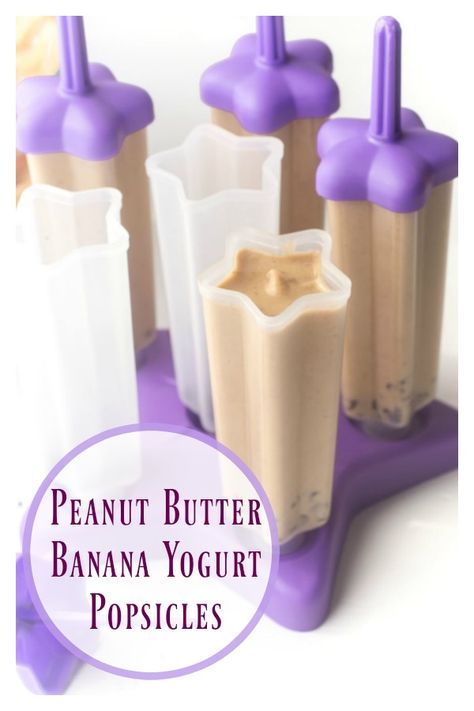 Diy Yogurt Popsicles, Popsicles For Toddlers, Banana Peanut Butter Popsicles, Peanut Butter Yogurt Popsicles, Healthy Frozen Banana Pops, Toddler Yogurt Popsicles, Healthy Kid Popsicle Recipes, Frozen Yogurt Popsicles Kids, Protein Popsicles