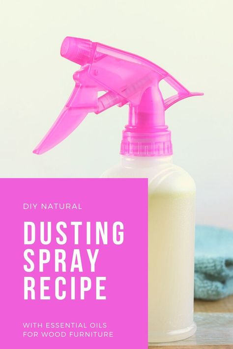 DIY recipe for a homemade dusting spray with no vinegar. This DIY homemade all natural recipe is the best that I've used for cleaning wood furniture. Make a DIY furniture cleaning spray without vinegar. Use liquid castile soap and essential oils for a DIY natural home made dusting spray recipe. DIY essential oil recipe to make at home. #dustingspray #natural #cleaning #dust Diy Dusting Spray, Homemade Dusting Spray, Cleaning Wood Furniture, Homemade Cleaners Recipes, Dusting Spray, Furniture Cleaning, Natural Cleaning Recipes, Diy Essential Oil Recipes, Liquid Castile Soap